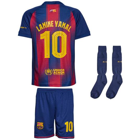 Lamine Yamal Kids Jersey No. 10 Socks Set Home Fan Edition 2026 – 3-Piece Football Gift Kit incl. Socks