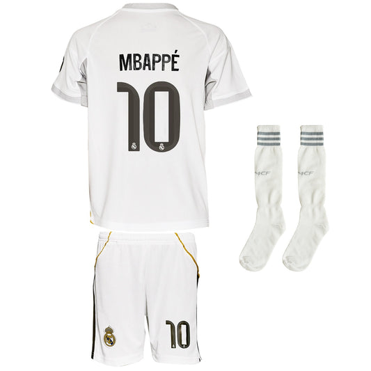 Mbeppe Kids Jersey No. 10 Set Home Edition White 2026 – 3-Piece Football Gift Kit incl. Socks