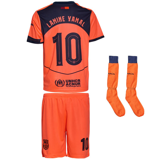 Lamine Yamal Kids Jersey No. 10 Socks Set Third Edition 2026 – 3-Piece Football Gift Kit incl. Socks