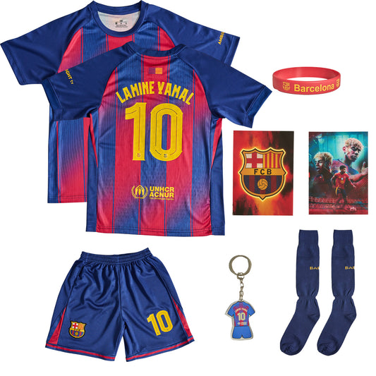 LAMİNE YAMAL Jersey No. 10 Maxi Set Player Edition 2026 – 6-Piece Football Gift Kit incl. Socks & Keychain & Bracelet & Poster