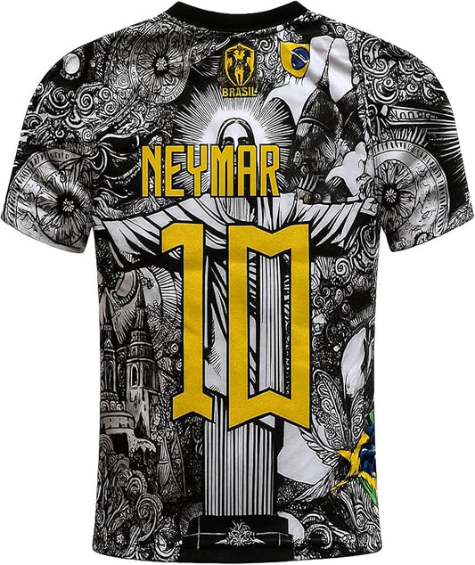 Neymar Brazil Jersey No. 10 Maxi Set JESUS Edition Black 2026 – 2 Pieces Football Gift Kit