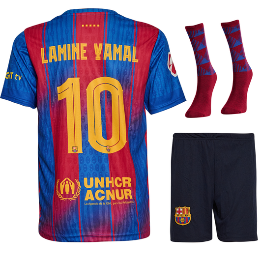 Lamine Yamal Kids Jersey No. 10 Socks Set Home Fan Edition 2026 – 3-Piece Football Gift Kit incl. Socks