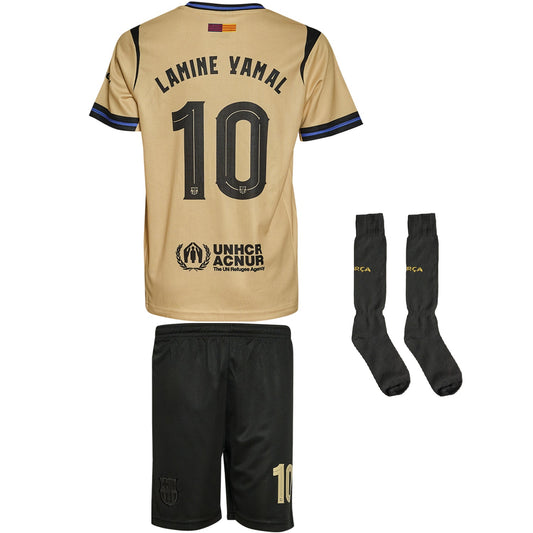 Lamine Yamal Kids Jersey No. 10 Socks Set Away Fan Edition 2026 – 3-Piece Football Gift Kit incl. Socks