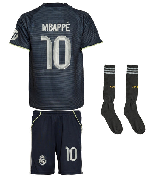 Mbappe Kids Jersey No. 10 Socks Set Away Fan Edition 2026 – 3-Piece Football Gift Kit incl. Socks